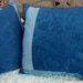 Indigo Patchwork Pillows  Set of Two Floral Pattern