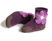 Baby Girl Slipper Socks, Toddler Shoes, Leather Soles, size 6-18, 12-24 months, Gladiola