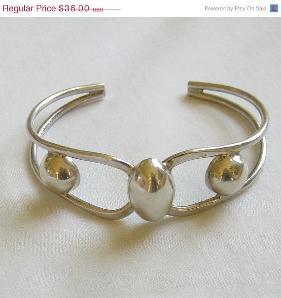 ON SALE Vintage TAXCO Mexico 925 Sterling Silver Cuff Bracelet