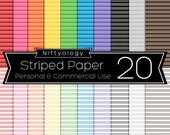 INSTANT DOWNLOAD - Digital Paper Pack - Stripe Rainbow Basics - Personal and Commercial Use