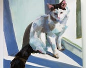 Cat on the window / Original cat painting