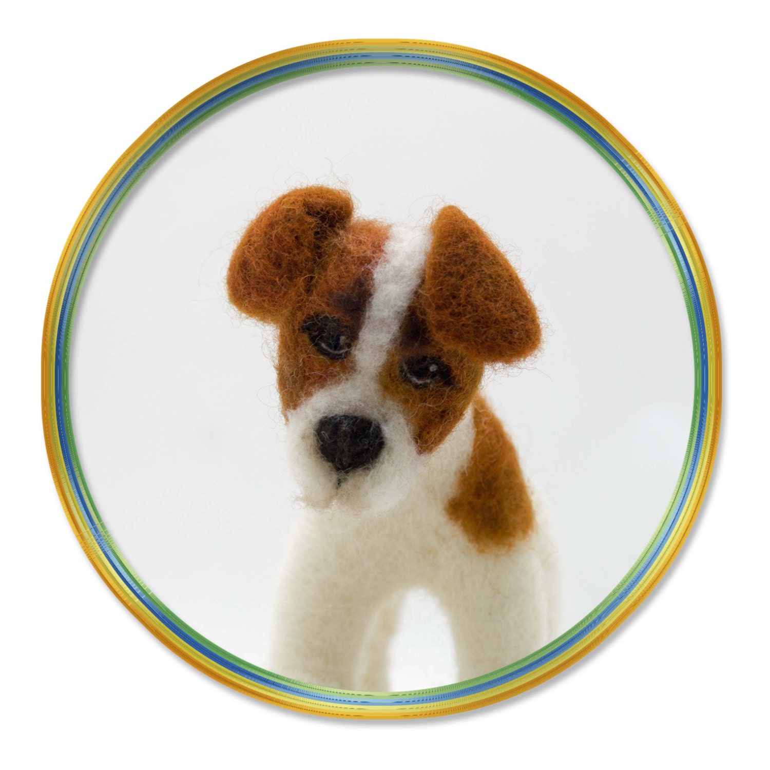 Needle Felted Dog Jack Russell Terrier Wool Sculpture