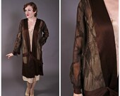 Vintage 1920s Dress - Gorgeous Embroidered Chiffon and Satin 20s Overdress