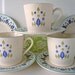 Vintage 1960s Cups and Saucers Swiss Alpine Pattern by Marcrest