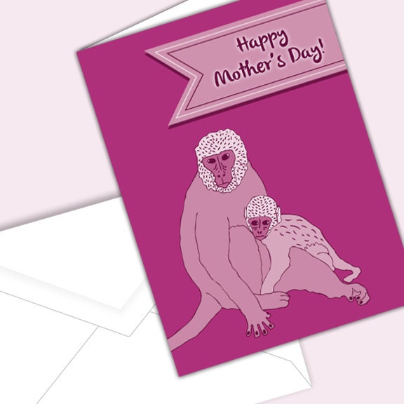 Monkey Printable Mother's Day Card