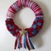 Stars and Stripes Wreath, Patriotic Wreath, 4th of July Wreath, Yarn and Felt Wreath, 14 inch size - READY TO SHIP