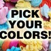 Wool Felt Flowers, PICK YOUR COLORS - Set of 12