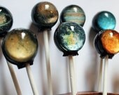 Original as seen on Cnet Planets solar system space ball style hard candy lollipop - 10 pc. - MADE TO ORDER