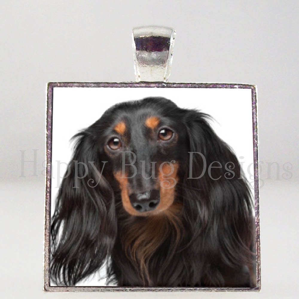 Doxie Dachshund Pendant 1" Square