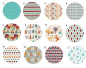 3 piece custom bedding set- festive forest- crib skirt, changing pad cover, fitted crib sheet- made to order