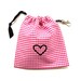 SALE - Pink Gingham Heart Dog Tidy Pouch