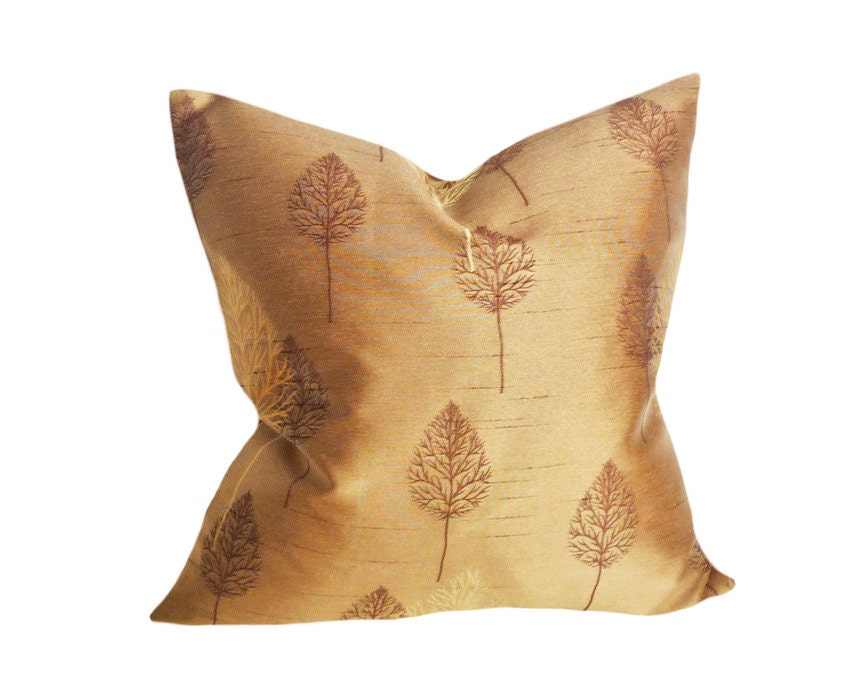 Contemporary Tree Pillows, Iridescent Bronze Gold Throw Pillow Cover, Trees, Modern, Neutral, Couch Cushion, NEW Spring Home Decor 18x18