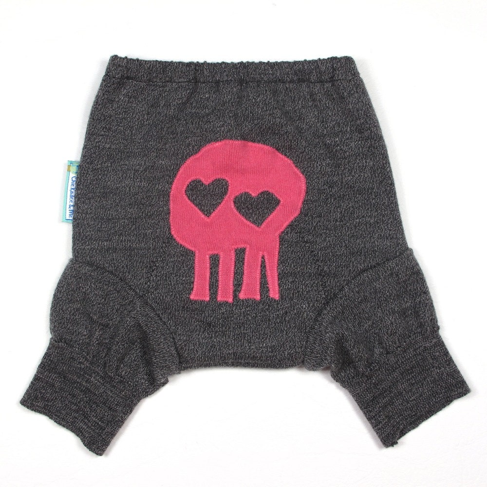 Wool Soaker Diaper Cover - SKULL SWEETZ - Large 18M-2T