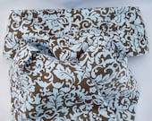 Stock Tie, Equestrian, Two Fold, Patterned Cotton, Brown, Blue, Hunting Season