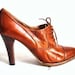 JOSYA FRench Vintage Brown Leather High Heel Oxford