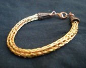 VIKING KNIT Bracelet/Anklet - 7 1/4 inch Two Tone Brass and Copper - Healer - Spiritual - Gift - Sacred