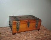 1940s Antique Mens Jewelry Box / Treasure Chest / Pilliod Ohio Art Box / Fathers Day / Gift Idea