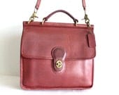 Vintage COACH Retro Burgundy Oxblood Station Bag