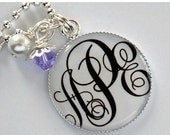 SUMMER SALE - Monogram Necklace Personalized Name Jewelry - Birthday Gift, Wedding Favor, Children Jewelry