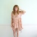 25% OFF . . . Floral Fishtail Hem 90s Babydoll Dress - Pink Yellow Pastels - L XL