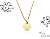 Tiny Hamsa Necklace, gold silver plated minimalist pendant charm jewelry,  girls children kids jewelry, gift under 40
