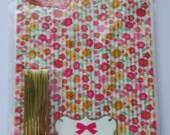 Cute Floral Design / Flowers Japanese Plastic / Cellophane Gift Bags / Party Bags / Food Bags / Sweet Bags / Candy Bags With Gift Tags
