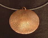 Etched Copper Branch Pendant
