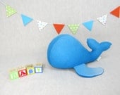 Whale, Handmade, Stuffed Animal, Toy, Children, Plush, Blue