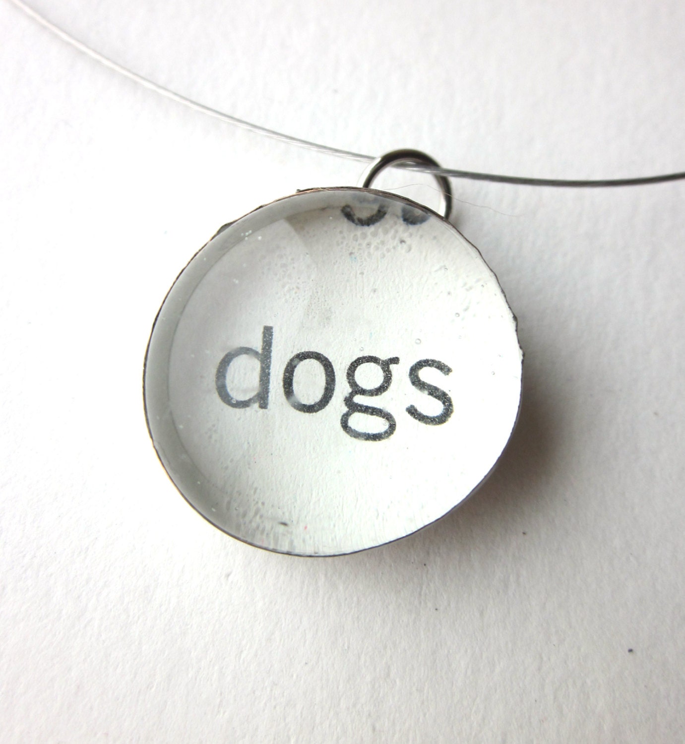 Dogs Necklace, book page necklace, literary necklace, pendant