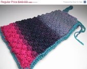 INVENTORY SELL DOWN Hand Knit Drop Spindle Bag, Made with Handspun Yarn, Fabric Lined