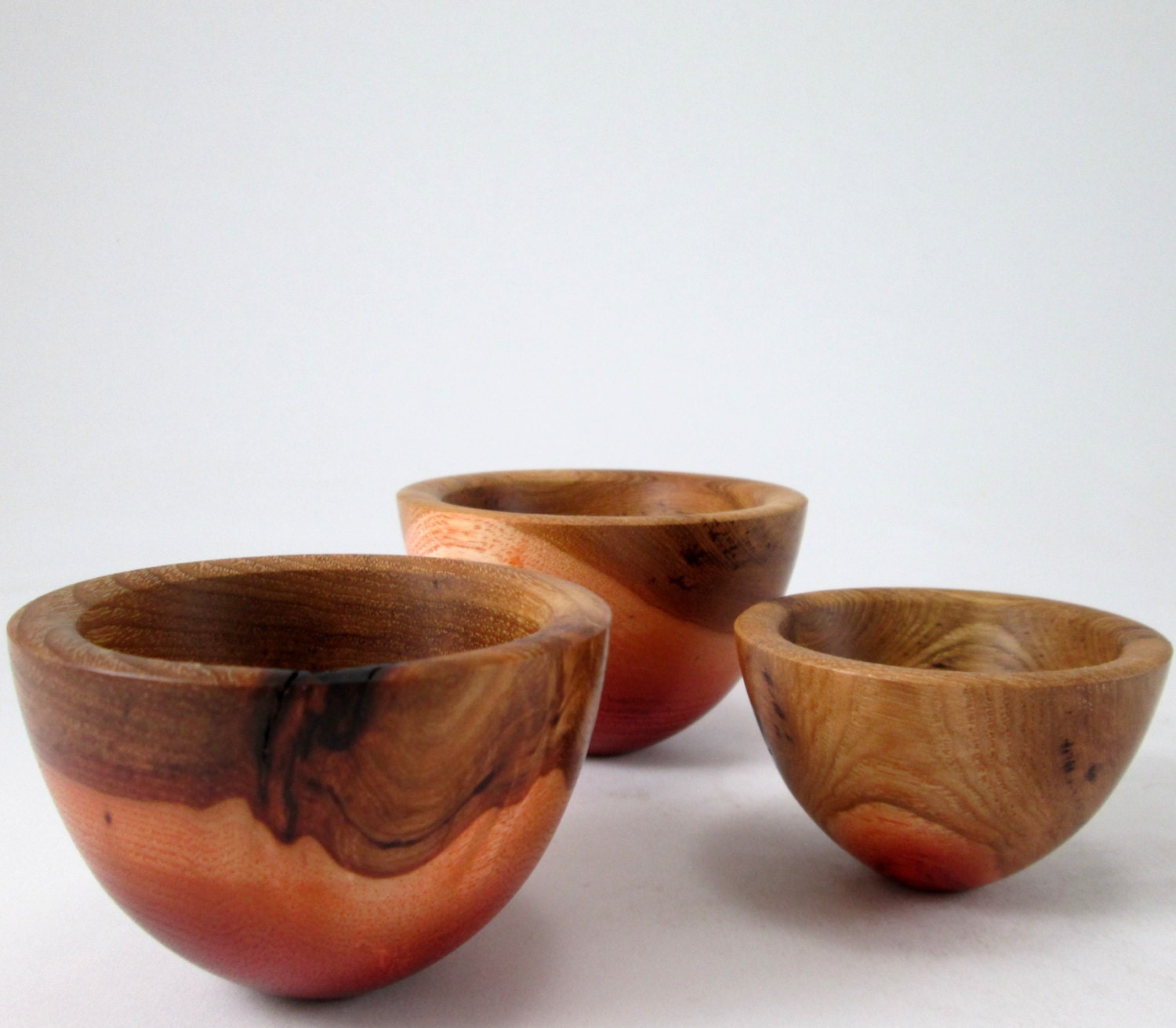 Rose Colored Carnival Wood Bowls