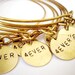 Personalized Bangle Bracelet, Custom Stamped Bangle Bracelet, Personalized Bridesmaids gift