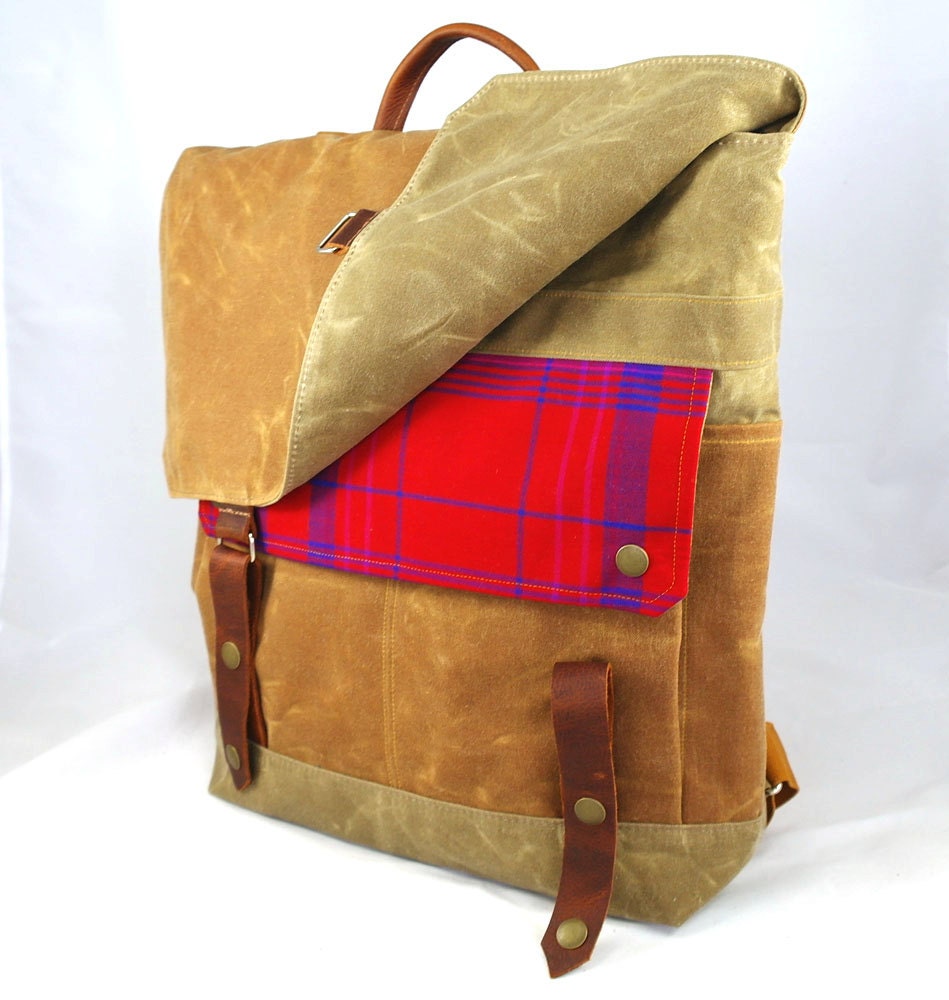 Red Pendleton Waxed Canvas Backpack