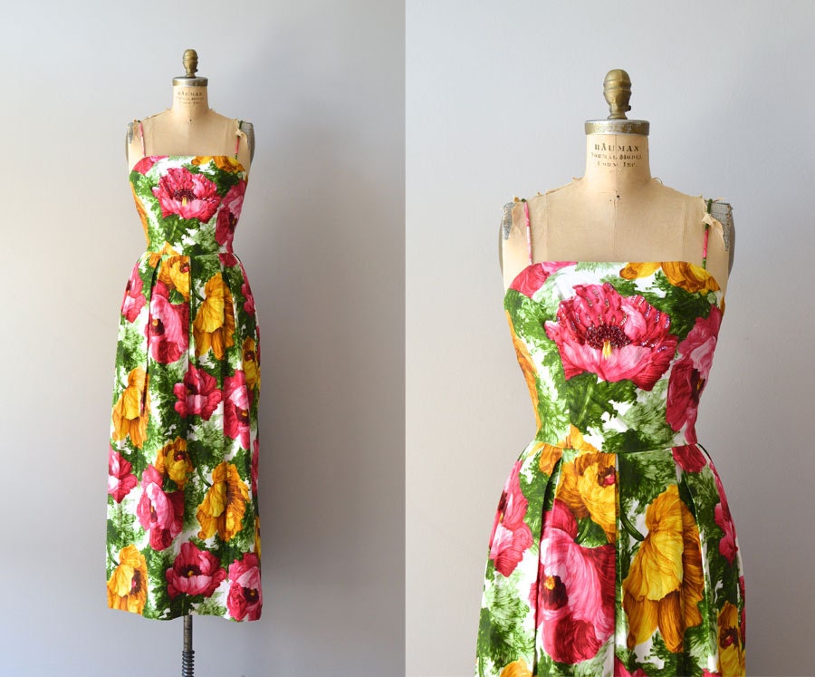 1960s dress / silk 60s dress / Onomea silk dress