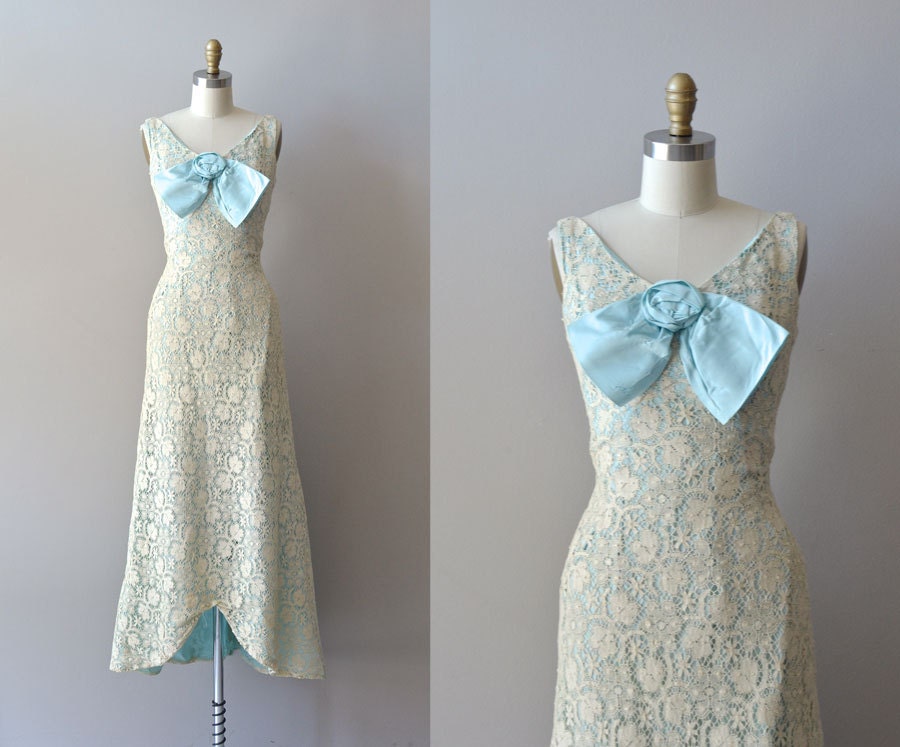 vintage 1960s dress / 60s lace maxi dress / Dilettante lace dress