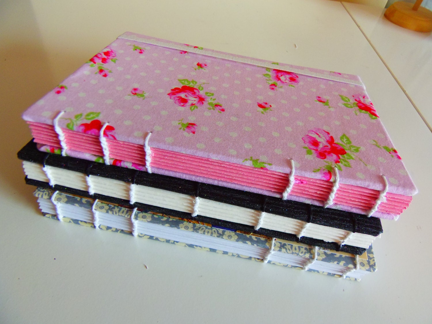 Shabby Chic fabric Design Journal handbound