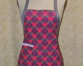 Apron Chef Style Valentines Day Be careful, it's my heart...  Apron All Cotton Cell Phone Pocket Reversible ooak