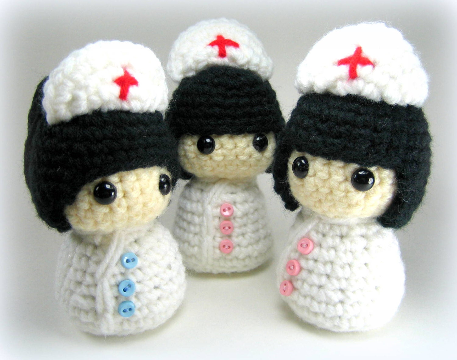 Nurse Kokeshi Doll Amigurumi Crochet Pattern PDF file