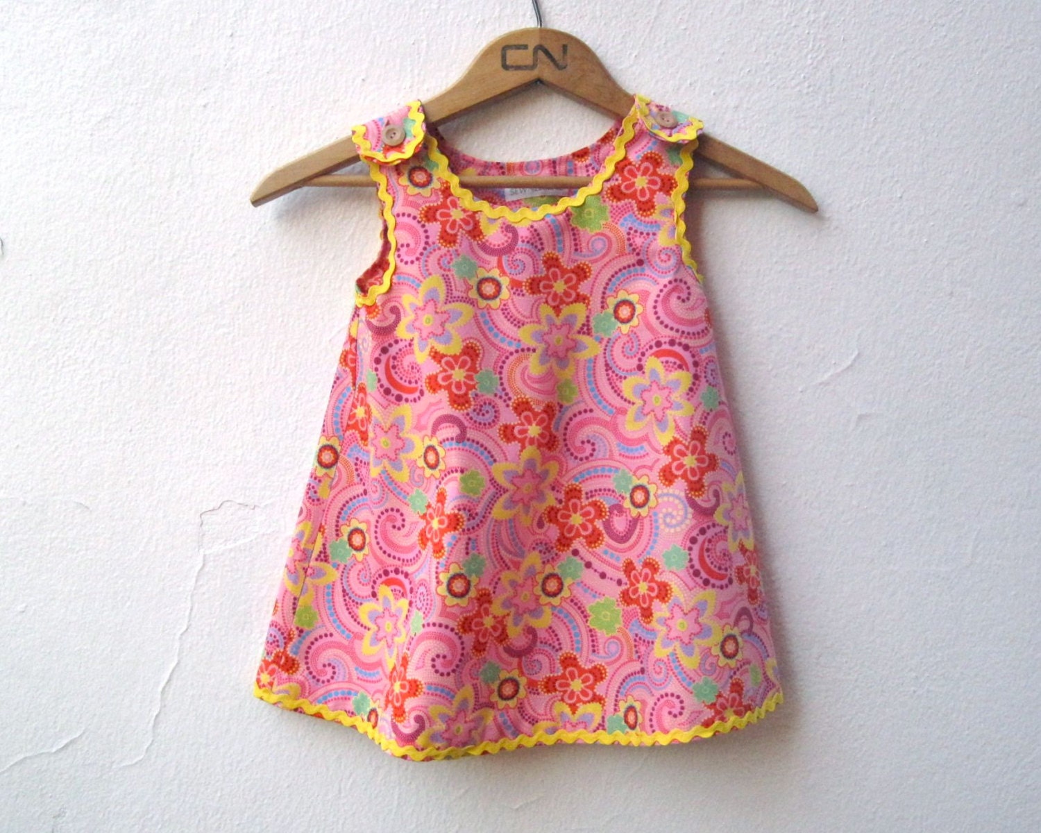 The Meadow Dress - Pink ORGANIC Girls Dress - Mod Paisley Summer Eco Friendly Clothing (Made To Measure)