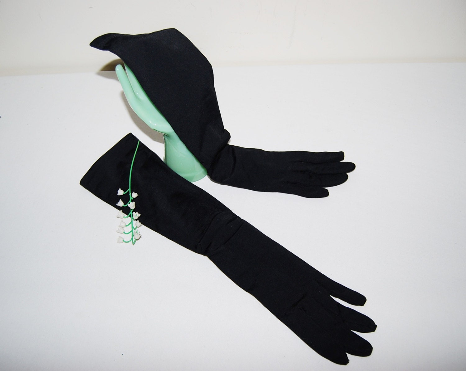 Vintage Black Gloves Opera Shalimar