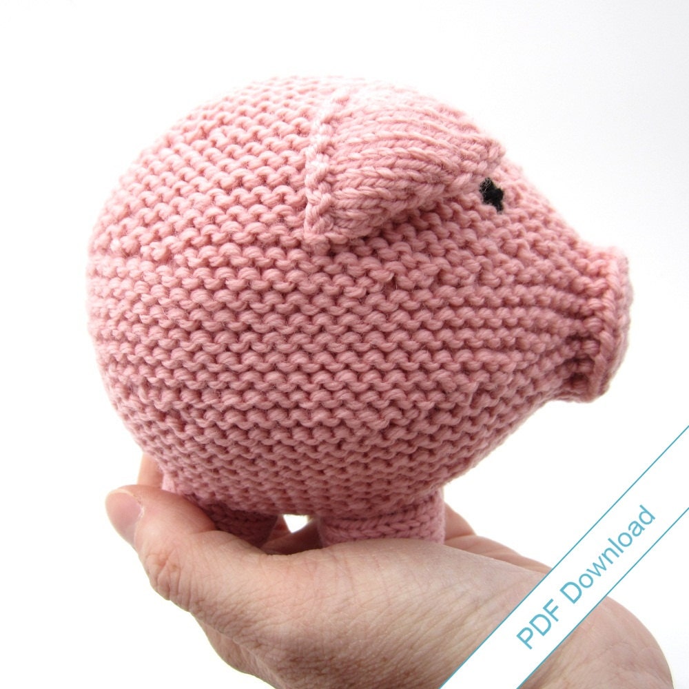 Knitting Pattern Toy Pig PDF. Knit Your Own Hog.