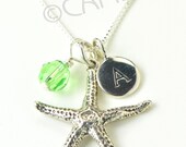 Textured Starfish Necklace Personalized