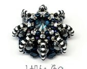 Rivoli Urchin Pendant with Deep Blue Black White Stripes