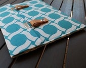 iPad Case / iPad Cover / Padded iPad Case / iPad Case with Leather Strap - GeoCentric Circles Blue