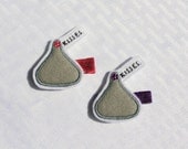 Hugs N Kisses Clippie, Choose your Color Gray and Pink or Purple  Hair Clip