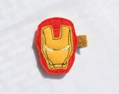 A Golden Avenger Clippie, Red and Yellow Iron Man Inspired Hair Clip