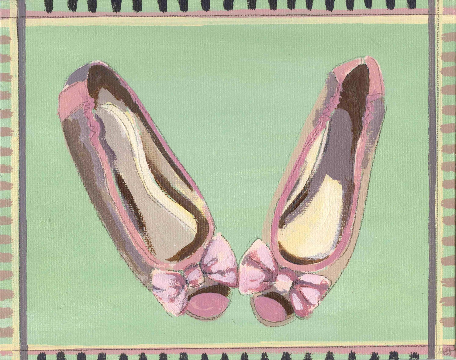 Pink Flats PRINT of an Original Acrylic Painting