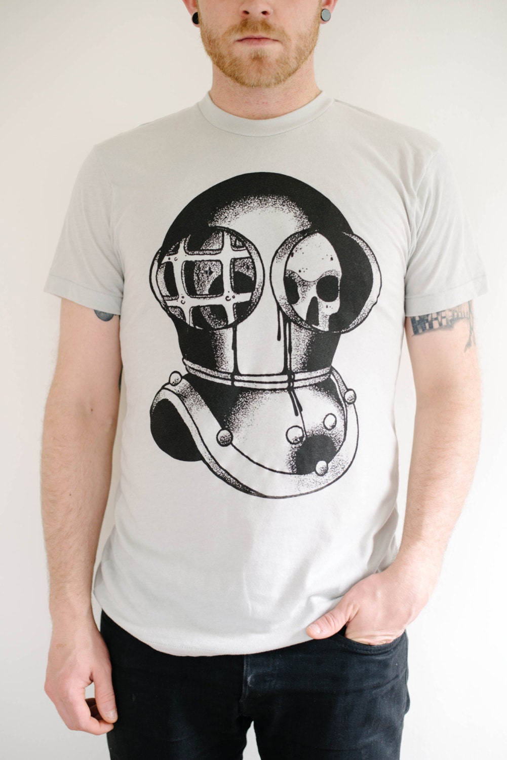 men's diver tee sizes s, l, xl, 2xl