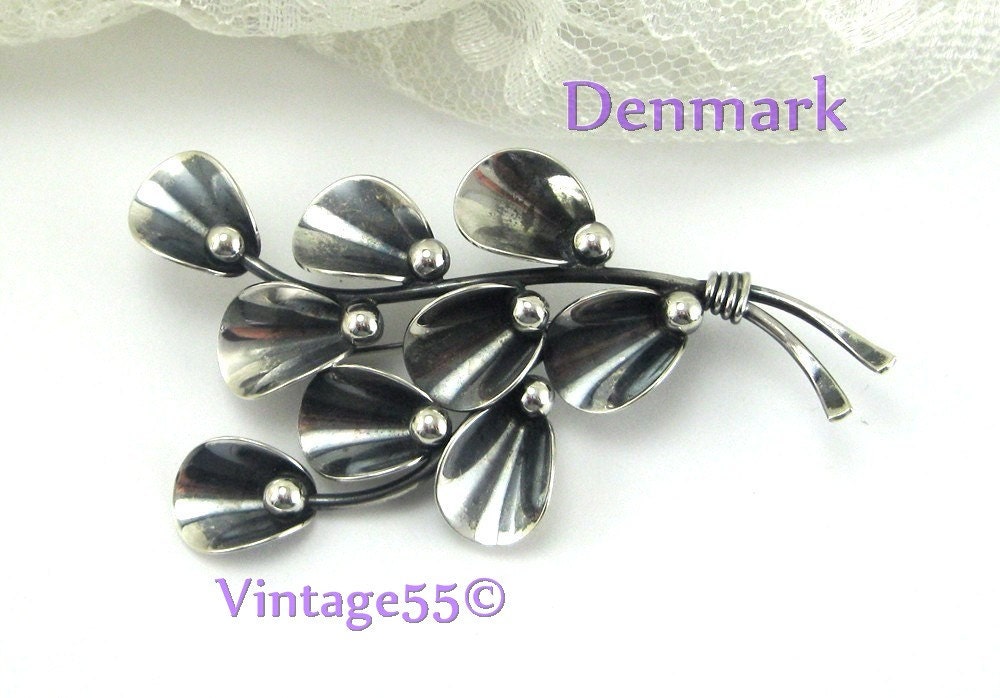 Vintage Brooch Denmark Sterling Niels Erik From