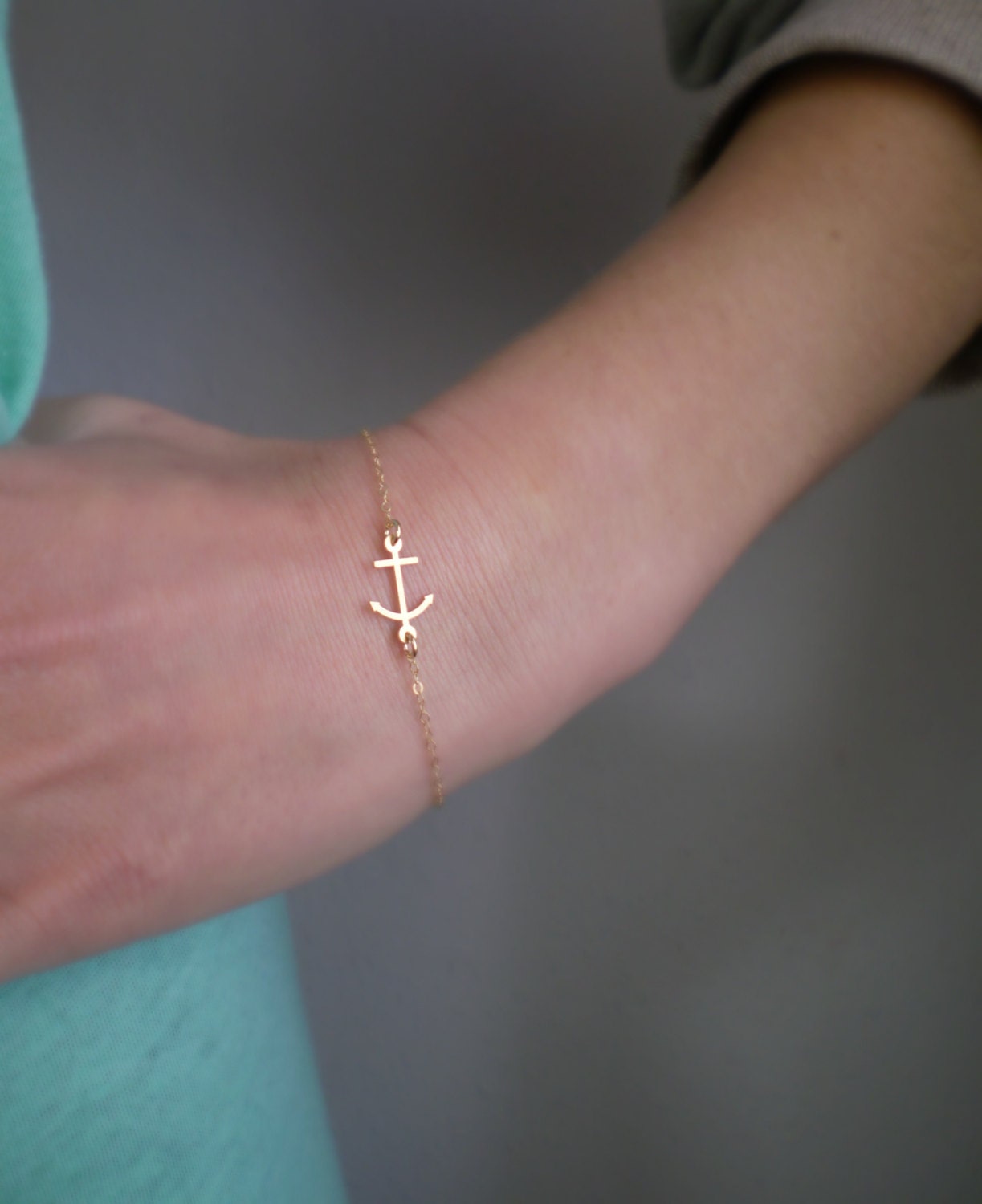 Tiny Anchor Bracelet  - Rose Gold Filled, 14k Gold Filled or Sterling Silver